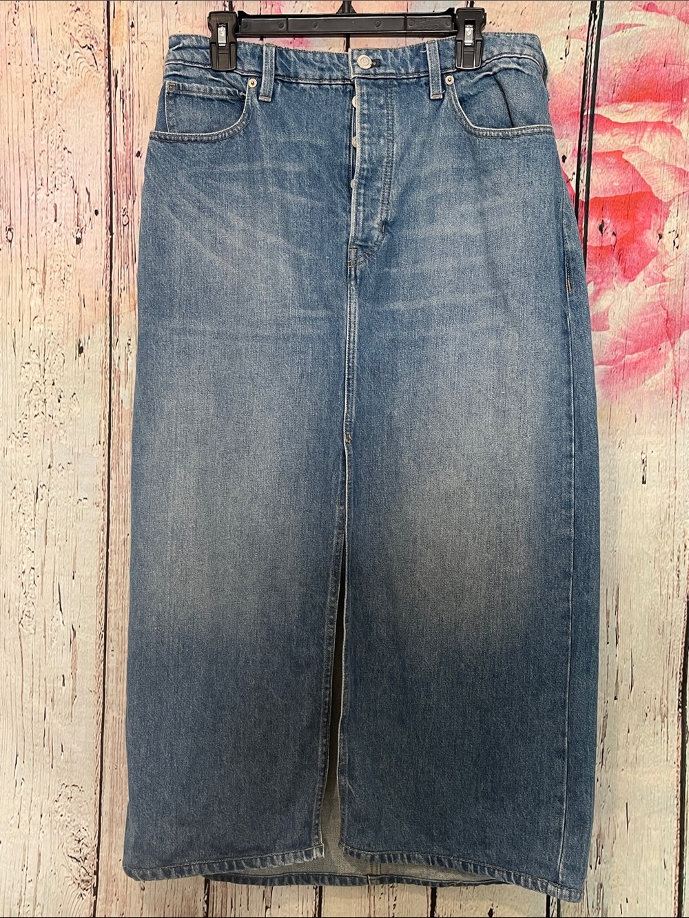 Bannana Republic Light Blue Button-Fly Denim Skirt
